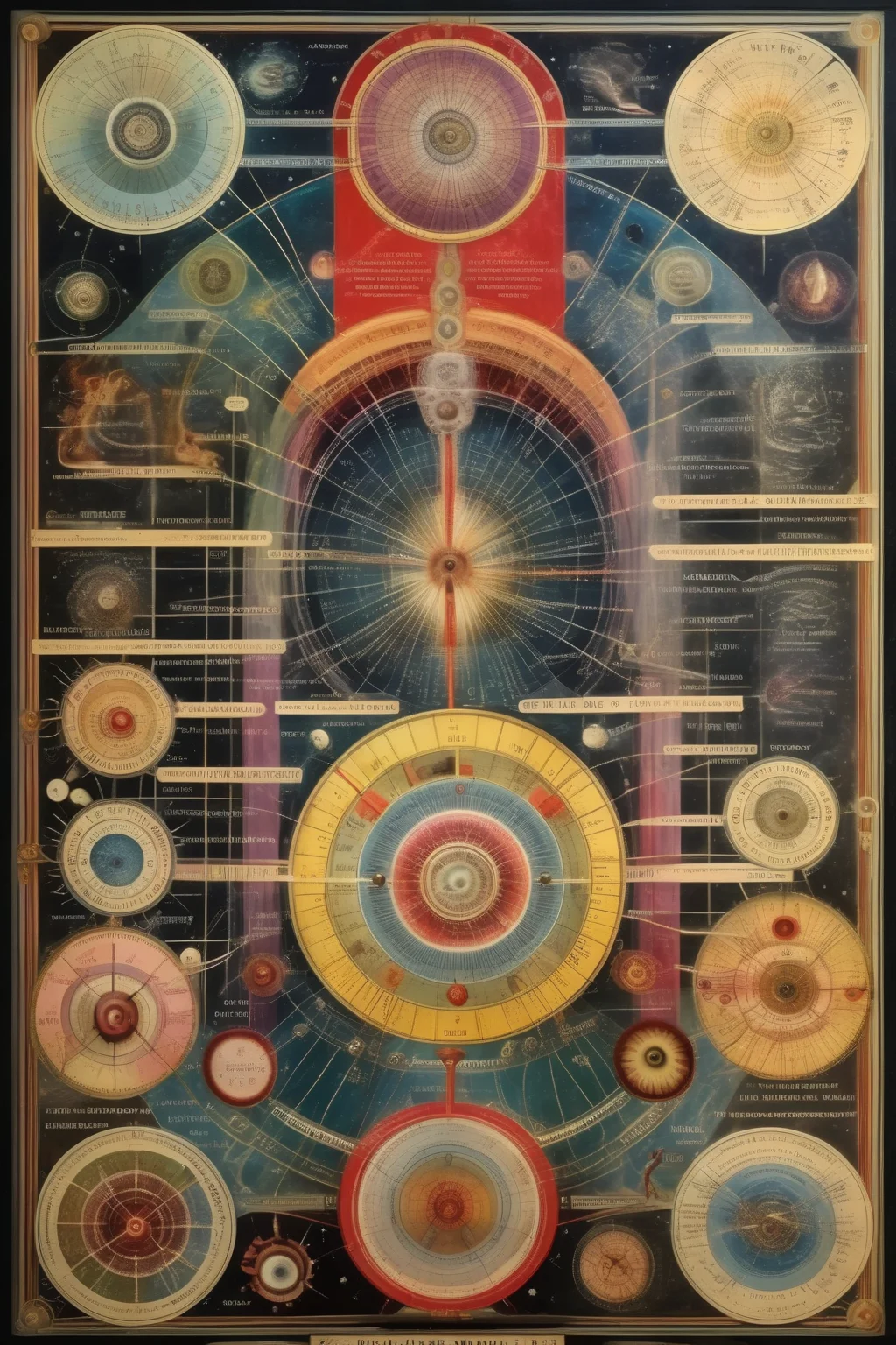 <lora:Paul Laffoley Style:1>Paul Laffoley Style - a multilayered scientific diagram in the style of paul laffoley created
