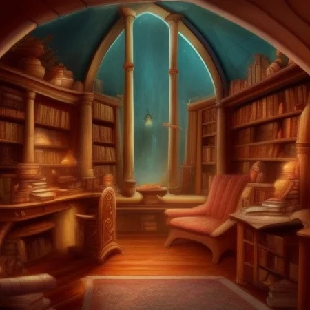 a fantasy bedroom that is also the owner's personal library with books everywhere
FanStu