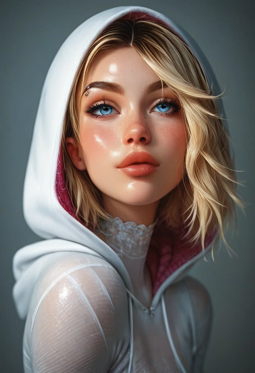 (score_9, score_8_up:1.1),score_7_up,1girl,sexy chubby ghost-spider,gwen,night city bakcground,full bodysuit dress,gloves,boots,hoodie,white spider suit,submissive look on face,dynamic sexy pose,posing with passion,perfect round breasts,big breasts,very sexy,long legs,shiny skin,cute face,beautiful face,detailed face,detailed eyes,dramatic lighting,muscled and curvy,<lora:1dkXLP:0.7>,1dk,portrait,<lora:sinfully_stylish_PONY_0.2:0.7>,<lora:Expressive_H:0.8>,Expressiveh,<lora:pleasure-face XL v2:0.7>,pleasure-face,closed mouth,black lips,eyes open,<lora:PulenKompot-Voluptuous-SDXL:0.5>,voluptous,thick,wide hips,thick thighs,huge ass,narrow waist,