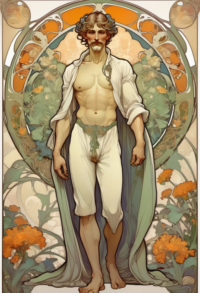 ccxl-mucha, art style, man full body view <lora:ccxl-mucha_lora_vA1:1>