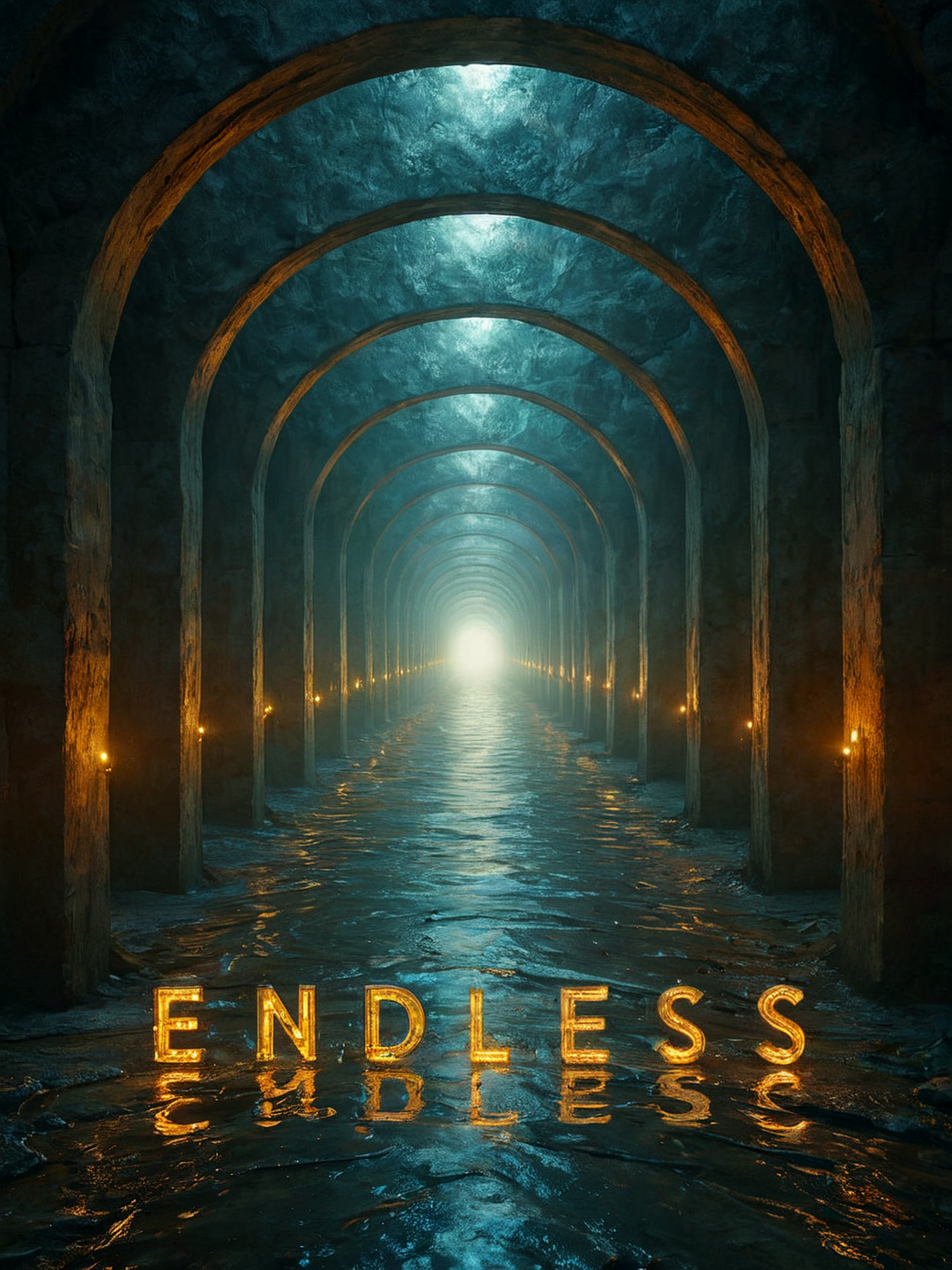 An artwork with a banner title. Text: "Endless".

Endless tunnel.

<lora:Endless01_CE_XL_200-OT:0.6> endlsCE_style