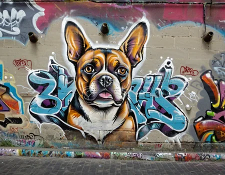 cinematic still graffitilora, wall, graffiti, 1dog, portrait . emotional, harmonious, vignette, 4k epic detailed, shot on kodak, 35mm photo, sharp focus, high budget, cinemascope, moody, epic, gorgeous, film grain, grainy, graffitilora, wall, graffiti, 1dog, portrait, strong saturated colors, intricate, elegant, highly detailed, cinematic, background, colorful, full color, fine detail, dramatic light, sharp focus, enhanced quality, great composition, clear professional, atmosphere, novel, epic, iconic, vivid, beautiful, attractive, romantic, new, best, modern