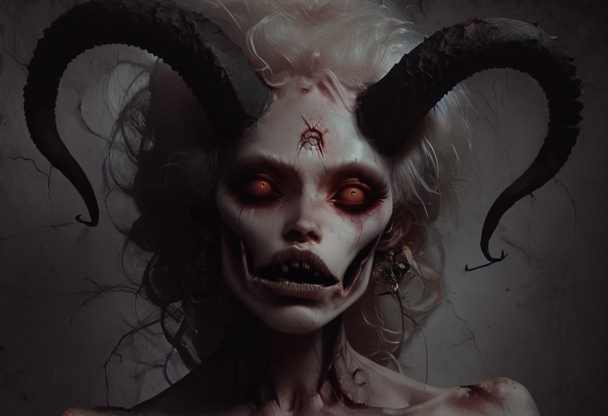 score_9_up, score_8_up, score_7_up, A stunningly realistic and brutal photo of a (terrifying) demon, the demon is arising out of a ouija board, the demon immediately evokes terror and the feeling of unease, looking into her eyes makes you feel like you are dying, ((insanely detailed eyes, scary eyes)), looking at viewer, focused on the demons face, oozing cracked skin, visceral, the demon draws your gaze and you cannot look away, death, evil, the ouija board is ancient and looks as though it has been around since the dawn of time waiting to release the demon, sinister, dark, immensely detailed, ((incredibly textured skin and face, hyper-realistic)), 8k resolution, masterpiece
