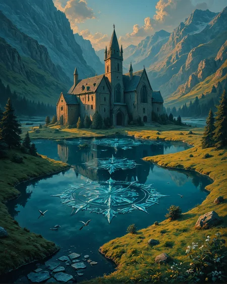 Surreal Landscape, Creator Landscape,
(style ofSanford Robinson Gifford (haze effects)), Frozen lake with crack patterns, swallow nests under eaves, cliffside monastery complex,
<lora:ClassipeintXL2.1:0.521> oil painting,
<lora:extremely_detailed:0.128> extremely detailed,
<lora:add-detail-xl:0.323>,
<lora:dreamshaperXL10_lora:0.360>,
<lora:Flux-XL_Scenery: 0.445> flux-scenery,
detailxl,
advntr,