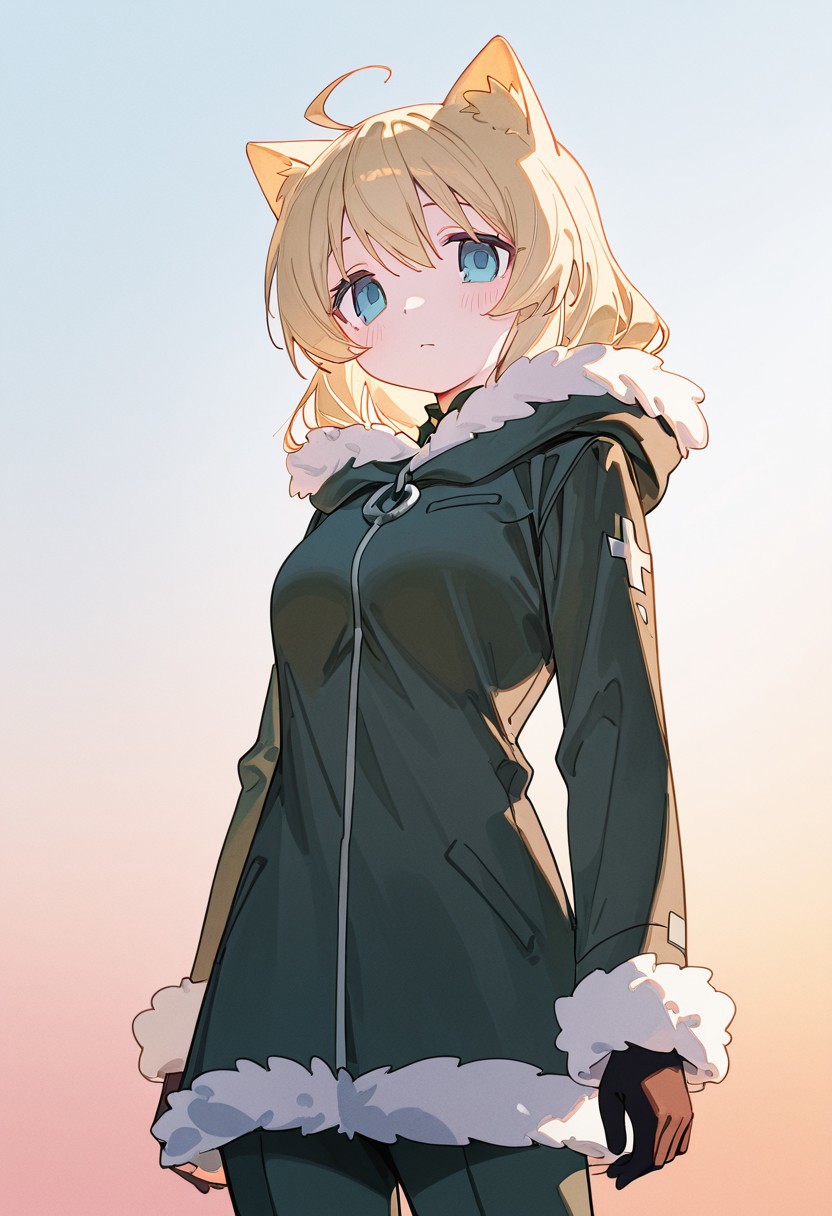 1 girl,,looking at viewer,simple background,white background,cowboy shot,<lora:lolitirpitz(warship girls r)W-000012:1>,, masterpiece, best quality, very aesthetic, absurdres,newest, incredibly absurdres,
toshizou \(0714\) absurdres,newest, incredibly absurdres,, artist:yoneyama mai, (artist:wanke:1.1), artist:mocha, (cotton:1.1), artist:date, (senpen:1.1), artist:ciloranko, artist:noyu, noyu23386566, (artist:sho:0.8264462809917354), (sho lwlw:0.9090909090909091), year 2023, (solo:1.3310000000000004), watercolor), glorious sunset lighting,cute ,round face,
cat ears
((((Yuuri_glt, yuu , yuu winter military uniform,))))