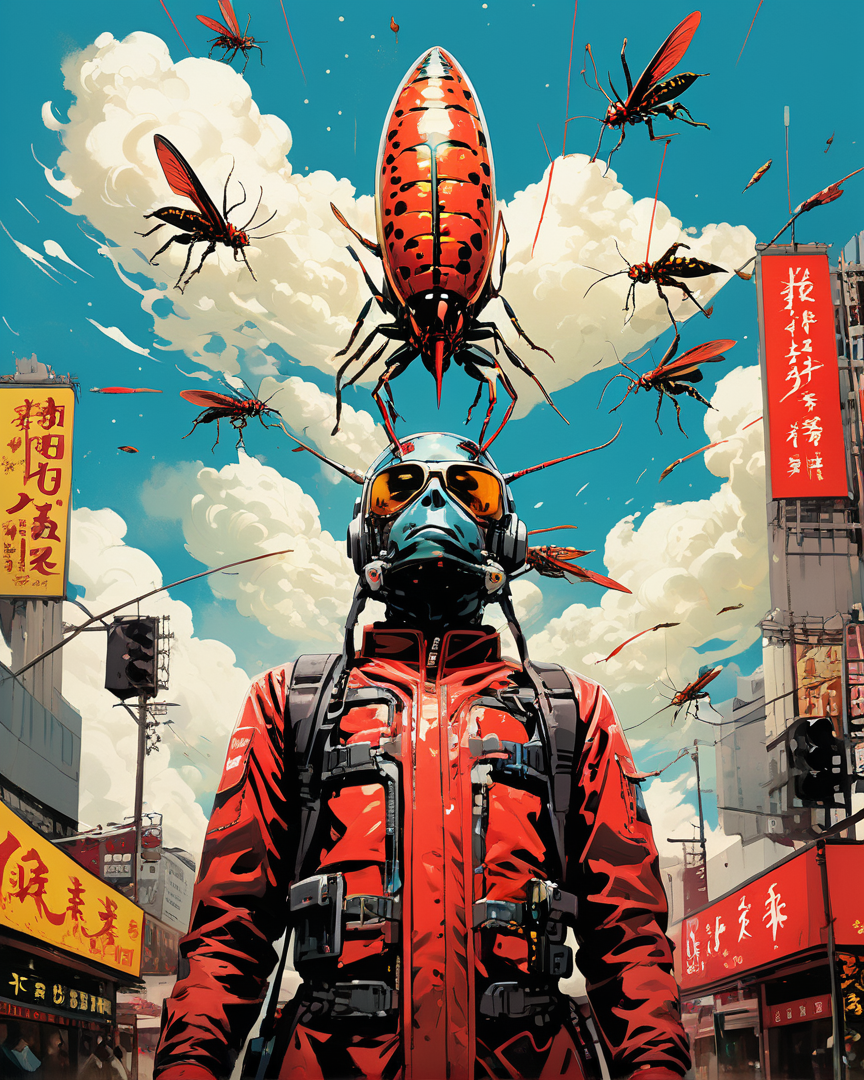 concept art, Narrative Cloudy Locust, arthouse, Panorama, beautiful, Shin Hanga, Kodak Ektar, professional, ultra high res, by Ross Tran and Lois van Baarle, close-up, commercial, <lora:Ive_Got_The_Power:1>