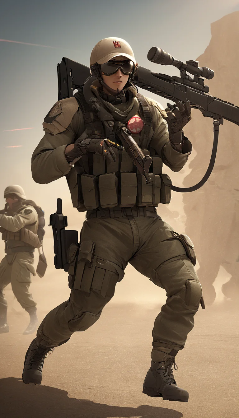Cinematic scene, hero view, GDI soldier, action pose, detailed background, masterpiece, best quality, high quality, absurdres <lora:command_and_conquer_xl_v2:1>