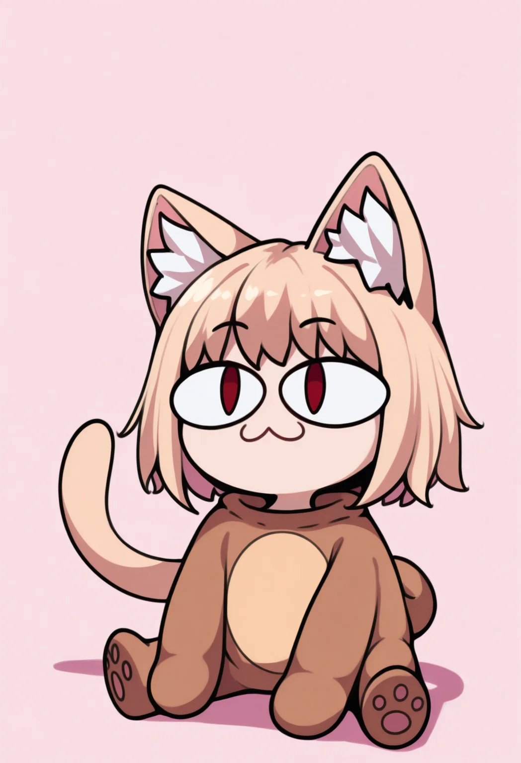 1girl, solo, animal costume, pink background, simple background,
masterpiece, best quality, <lora:necoarc-guy90-Illust-LoraV1:1>, cracen, animal ears, short hair, blonde hair, :3, cat girl, cat tail, red eyes, slit pupils, chibi, animal ear fluff