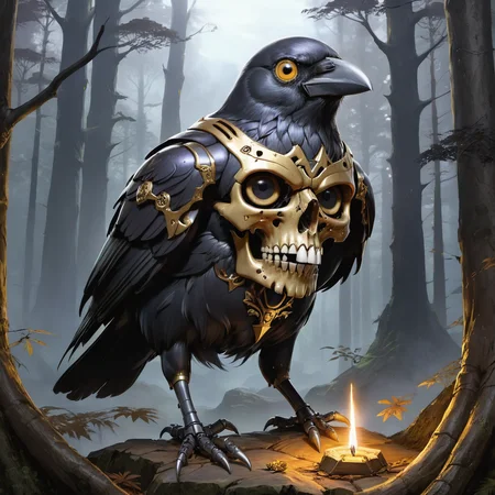 mountains of golden skulls,mecha crow, outdoors, cathedral, duskull, dusk, yuuhi kurenai, the legend of zelda: tears of the kingdom, crows fall all over the ground, dark forest, lycoris radiata, 1girl, solo,
best quality, high quality, highres, masterpiece,
<lora:crow SDXL-000001:0.7>
<lora:SDXL Detail Tweaker XL ç»èè°æ´å¨ -3 3:3>
<lora:SDXL Darkness_Cinema:0.6>