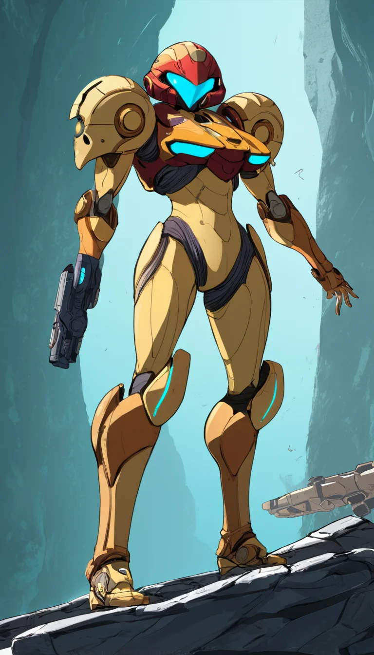 Indie game art,(Cinematic scene, hero view, Samus Aran <lora:samus_aran_xl_v1:1>, action pose, detailed background, masterpiece, best quality, high quality, highres, absurdres), (Vector Art, Borderlands style, Arcane style, Cartoon style), Line art, Disctinct features, Hand drawn, Technical illustration, Graphic design, Vector graphics, High contrast, Precision artwork, Linear compositions, Scalable artwork, Digital art, cinematic sensual, Sharp focus, humorous illustration, big depth of field, Masterpiece, trending on artstation, Vivid colors, trending on ArtStation, trending on CGSociety, Intricate, Low Detail, dramatic