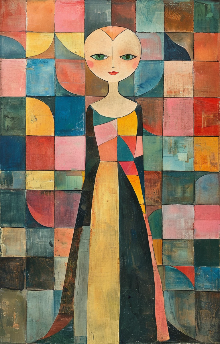 masterpiece,best quality,<lora:tbh325-sdxl:0.9>,illustration,style of Paul Klee, portrait of idolmaster cinderella girls,