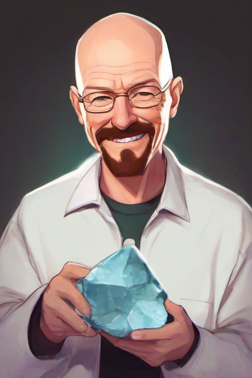 <lora:PE_ToonReal:0.8> PEToonReal,
walter white,smiling,holding a mineral