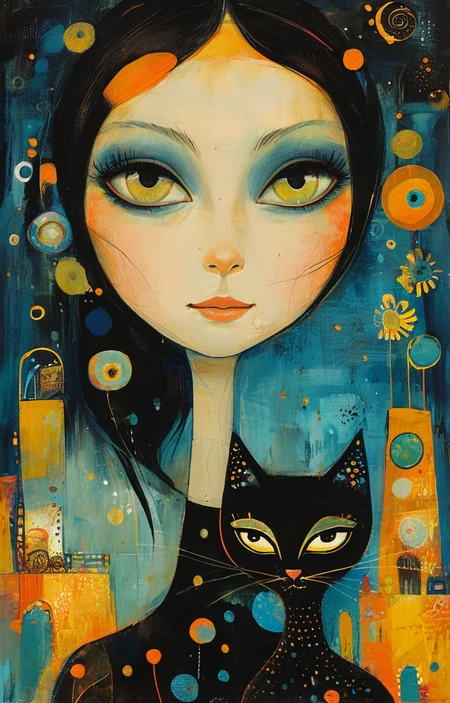 masterpiece,best quality,<lora:tbh199-sdxl:0.9>,illustration,style of Rosina Wachtmeister tech genius teenage girl
