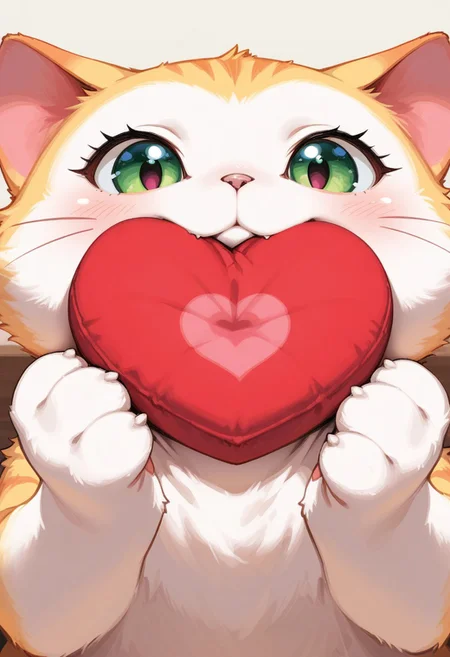 klskx , closeup, upper body
masterpiece, best quality, amazing quality,
no humans, two little colourful kittens exchanging an heart shaped bisquit holding it with their paws. The kittens are in a nest made of pillows. Dusk