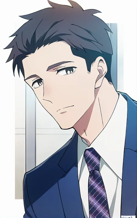 (score_9, score_8_up, score_7_up),(source_anime, best_quality, best_aesthetic, perfect_anatomy),1boy,male_focus,solo,kentaro momose,handsome detailed face,edtailed eyes,black eyes,solid eyes,blue blazer,collared shirt,slim body,skinny,necktie,short hair,black hair,stylish expression,close-up,office,<lora:Kentaro Momose_PDXL:0.9>,<lora:aesthetic_anime_v1s:1>,