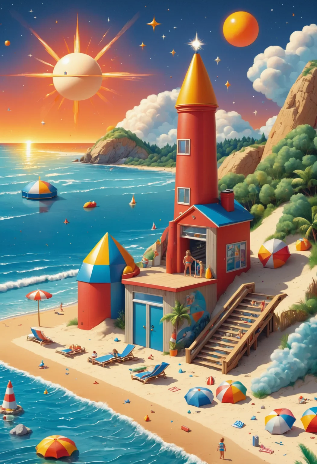 DonMM47hXL, beach, chimney,escalator,meteor <lora:DonMM47hXL-000006:1>