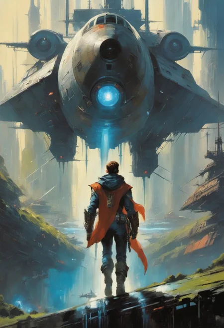 of a {Witness the rise of a new hero, a young protagonist discovering their extraordinary powers, their eyes glowing with determination as they take their first steps towards becoming a legend} by (John Berkey:1.36), detailed background, masterpice, trending on artstation, best quality, 4k textures, ultra detailed