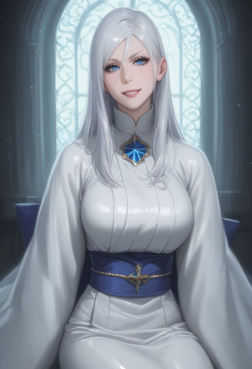 high quality, score_9, score_8_up, score_7_up, score_6_up, 
BREAK, (best quality), (ultra-detailed), (masterpiece), (perfect anatomy), a young woman with long white hair and blue eyes. She is sitting on a window sill with a full moon visible in the background. The woman is wearing a white robe with a blue star on the right side of her head. She has a thoughtful expression on her face and her hand is resting on her chin, as if she is deep in thought. The overall mood of the image is peaceful and serene
BREAK saggy breasts focus, Scenery,  shiny, curvy figure , (shiny skin:1.3), seductive smile looking at viewer,dynamic pose
BREAK, Neon, anime character, motion_lines:1.1, best quality, ray_tracing, cowboy shot, motion blur,  positioning, pose, improved pose,body composition, facial expression, expression, ,Composition, foreshortening, positioning, pose, improved pose,body composition, facial expression, expression