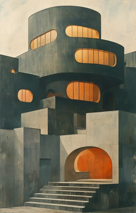 masterpiece,best quality,<lora:tbh312-sdxl:0.9>,illustration,designed by Adolf Loos Minimalist Japanese-inspired tea house by the sea, evoking the style of Tadao Ando