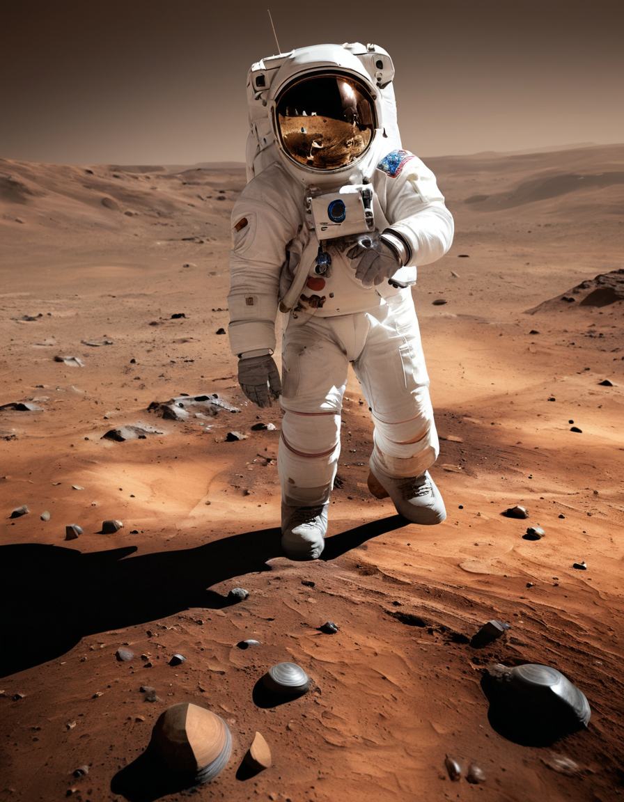 galaxylora, 1astronaut, walking on mars
