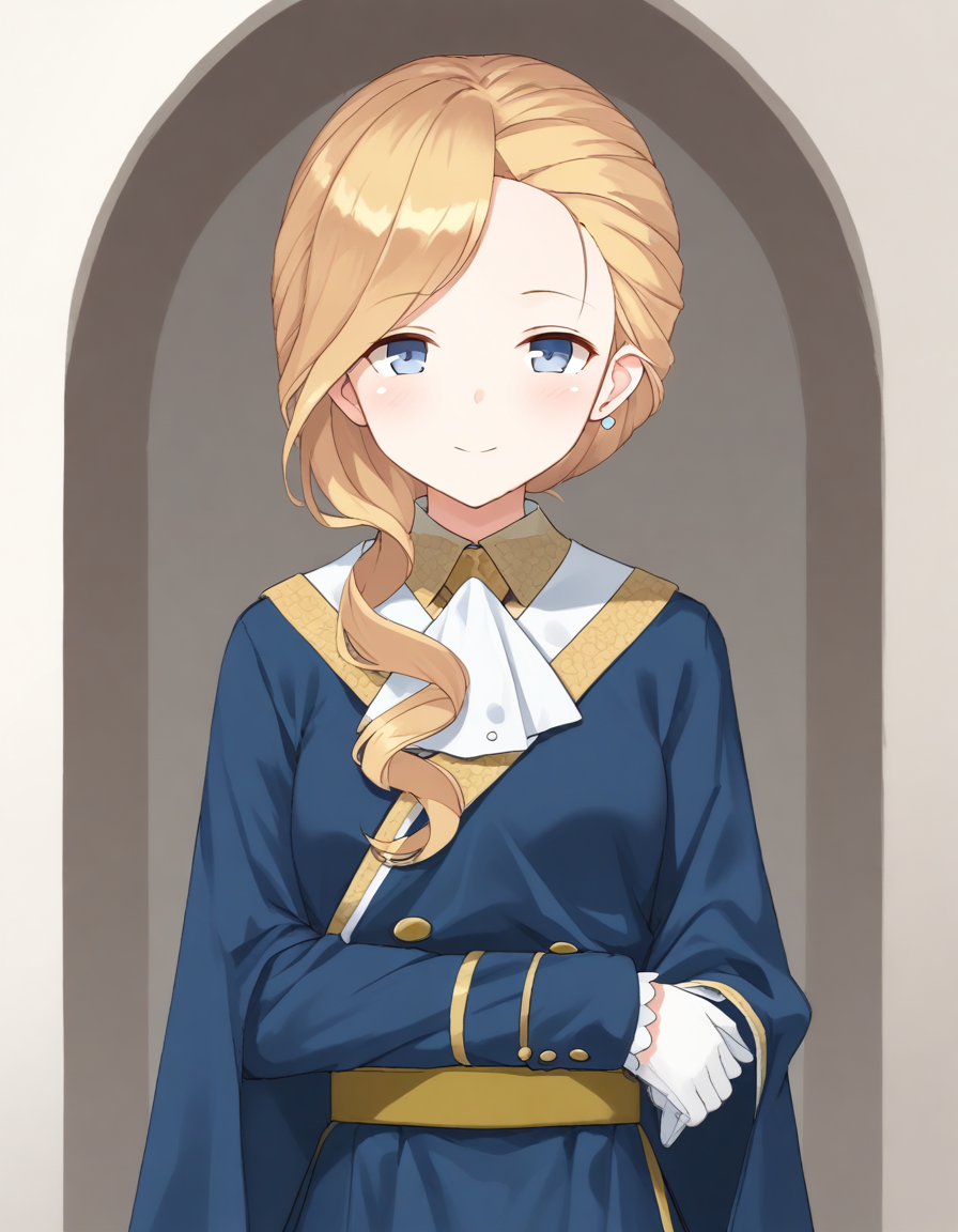 <lora:hood_XL_pony_bf16_v1:1> 1girl, hood \(azur lane\),default,upper body, blue dress,, BREAK score_9, score_8_up, score_7_up, BREAK source_anime, rating_explicit, best quality, masterpiece, uncensored,<lora:sdxl_lightning_4step_lora:1>(clear eyes:1.2),clear art,zPDXLpg