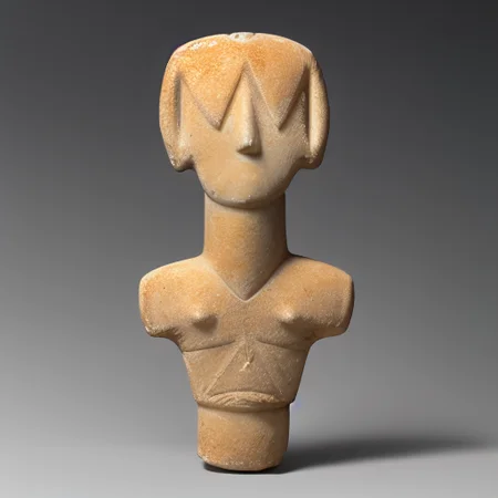 marble female figure, upper part of a marble female figure, head broken, head and neck from a marble figure