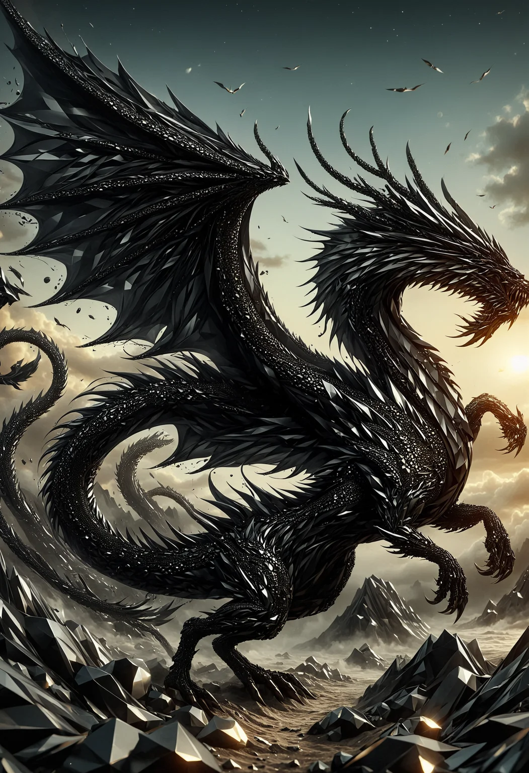A dragon, detailed, artistic, extremely rich detail, perfect composition, great composition, beautiful detailed supreme quality color intricate, best, elaborate, <lora:PinkieBlckDmndsSDXL-v1:1>, p1nkblackd1am0nds,