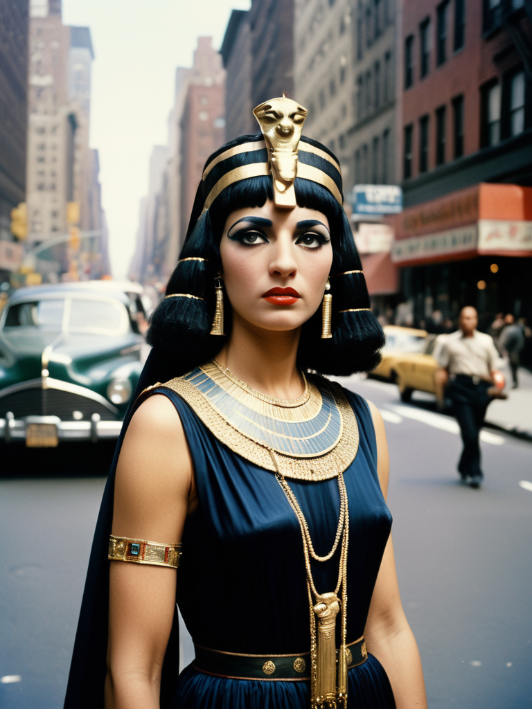35mm Vintage photo of Cleopatra on the streets of New York City