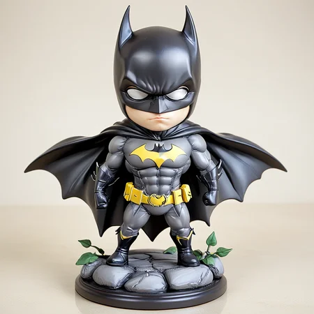 <lora:VinylStatueSDXL:1> ArsFigurine, Vinyl statue, Chibi Batman