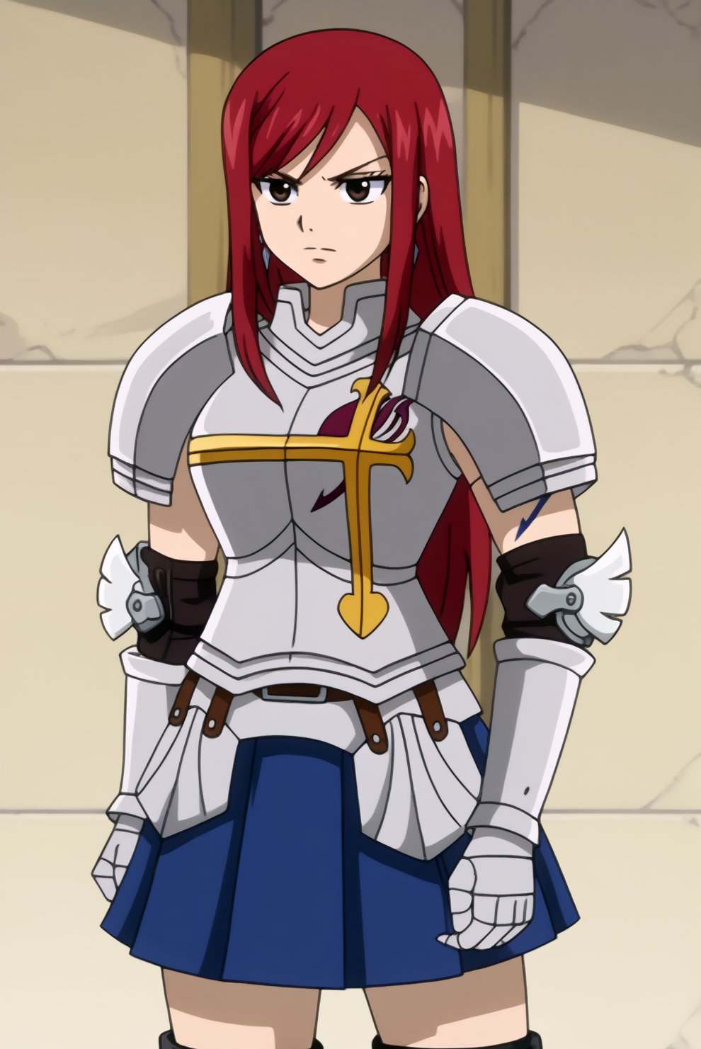 Erza Scarlet, kreuz armor <lora:Commission_Fairy_tail-Erza_Scarlet-PDXL:0.8>