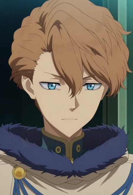 masterpiece, best quality, , anime screencap, anime coloring, official style, , 1boy, solo, male focus, <lora:langris_vaude_ilxl:0.96>, langris_vaude, brown hair, blue eyes, short hair, hair between eyes, , ,