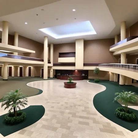 golf course in a hotel lobby,
<lora:Liminal_Spaces_XL:1>