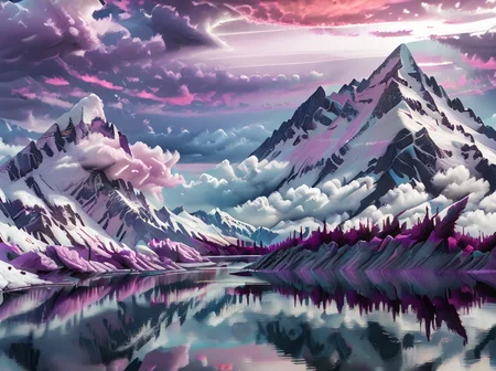 <lora:Aesthetics_Enhancer_pony:1>,score_9, score_8_up, score_7_up,BREAK
EnhanceImage,magenta tone, no humans, scenery, cloud, sky, outdoors, cloudy sky, reflection, water, mountain