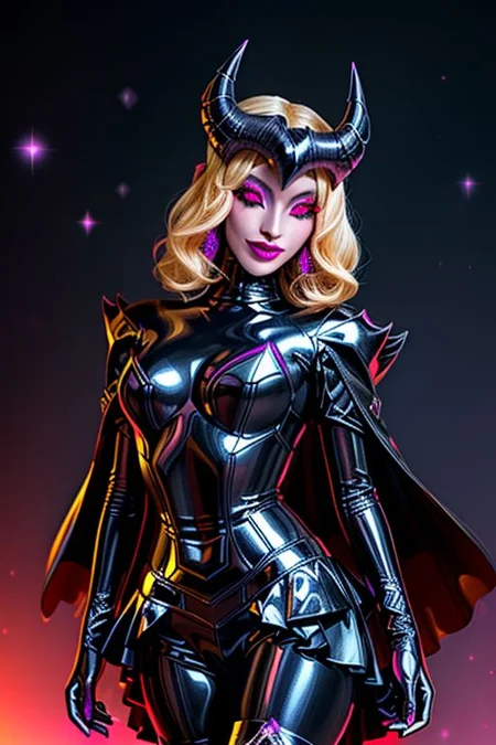 MEvil, DemonicT, EvlSM, Bad_End_Precure, DarkPrecure, adult, evil corrupted (blonde) princess wearing dark pastel (ruffled:1) (gleaming latex:1) gown with (long latex cape:1) and latex elbow gauntlets, soft lighting, ruffles,
(makeup, lipstick, mascara, eyeshadow),
(blue skin, black sclera, colored sclera, colored skin, yellow eyes, demon wings, demon horns, slit pupils),
(red eyes, colored skin, glowing eyes, evil smile:1),
<lora:more_details:1>,