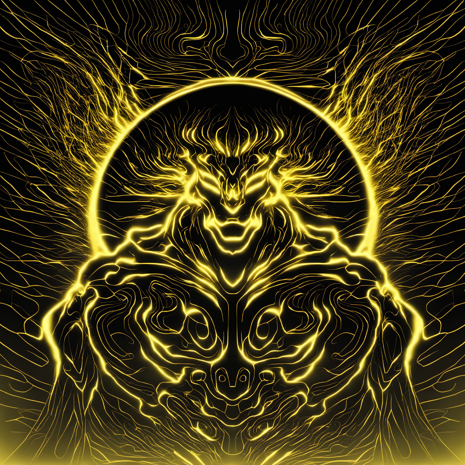 a projection of immortal,halo,<lora:eastern_mythology_xl:0.8>,golden line,