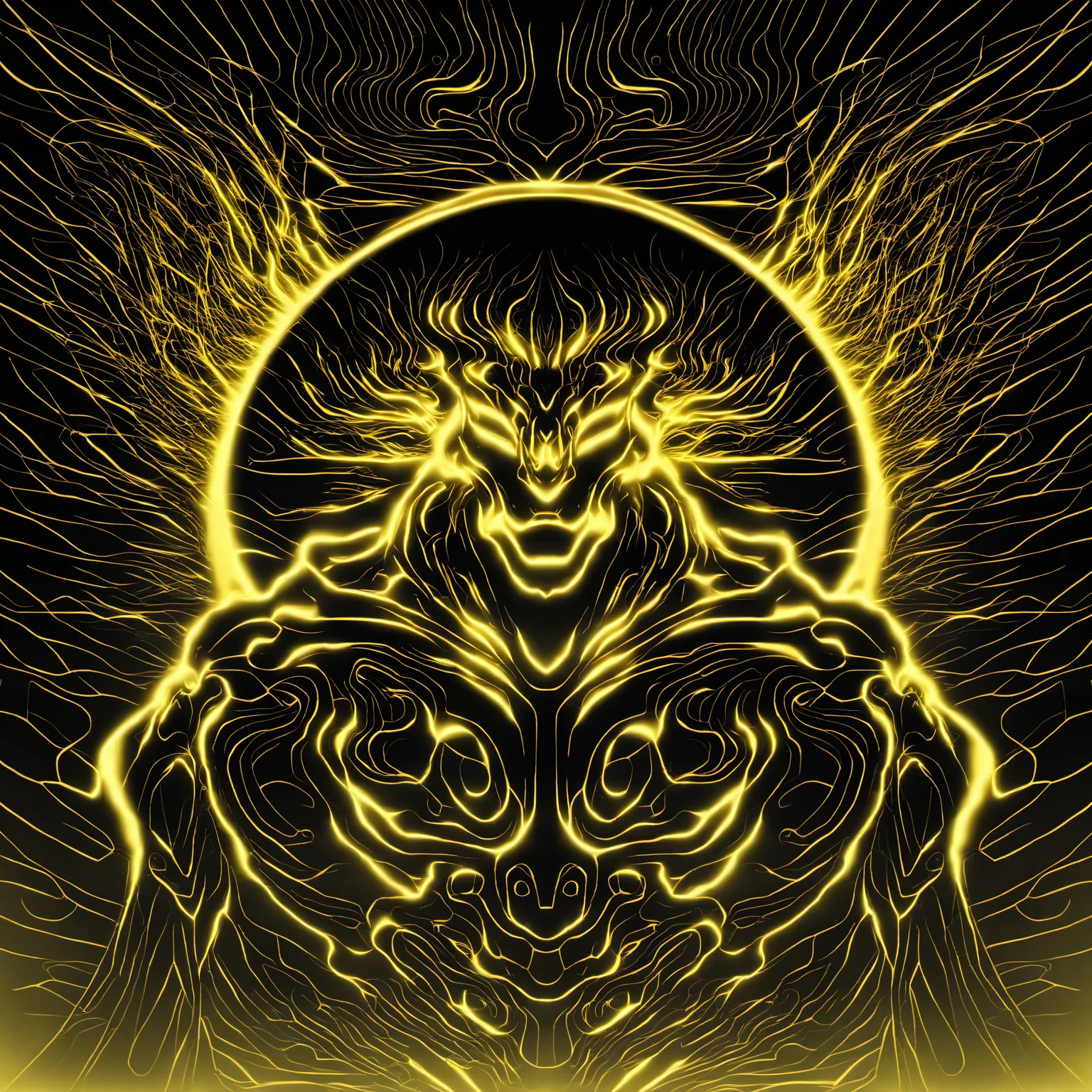 a projection of immortal,halo,<lora:eastern_mythology_xl:0.8>,golden line,