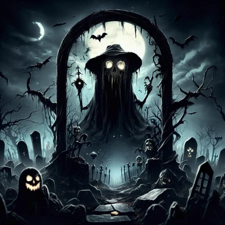 ((realistic,digital art)), (hyper detailed),donmcr33pyn1ghtm4r3xl  Forgotten Cemetery, Nightmarish, Haunted Mirrors, Broomsticks, Cursed Torchlight, Creepy Doll Art,  <lora:Creepy_Nightmare-000014XL:1>
