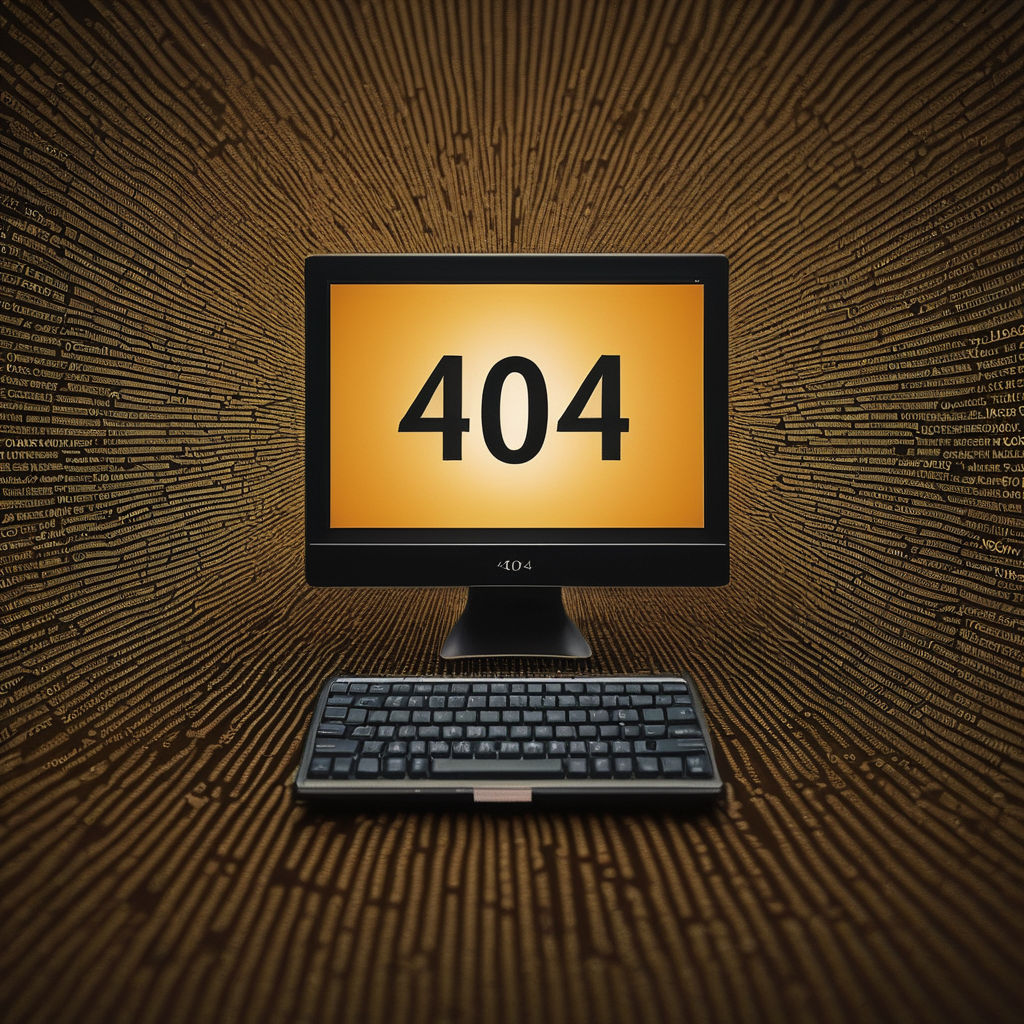 Surrealist art <lora:404-CIvitAI-lora:1> 404, text 404, logo 404, Civitai404, ffusion404, 404 error code on a computer screen, shutterstock, digital errors, computer code, 40k, 4 0 k, istock, high quality screenshot, 4 0 years, 4 2 0 0 k, 2263539546, 2045, 4 2 0, on a dark background . Dreamlike, mysterious, provocative, symbolic, intricate, detailed