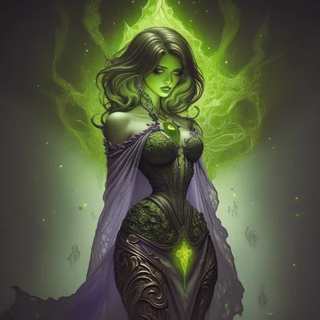 core_9, score_8_up, score_7_up, score_6_up,ArsMJStyle, dnddarkestfantasy, dark fantasy style, best quality, fantastical female ghost, transcendent, see through with whimsical elements, magical fairytale landscape, elaborate fantasy style art, orange, purple, green theme, intricate details, ultra sharp, exquisite detail, flawless composition, vivid colors, masterpiece, exciting background