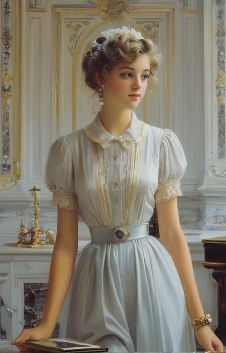 masterpiece,best quality,<lora:tbh362-sdxl:0.6>,illustration,style of Vittorio Reggianini, tech genius teenage girl