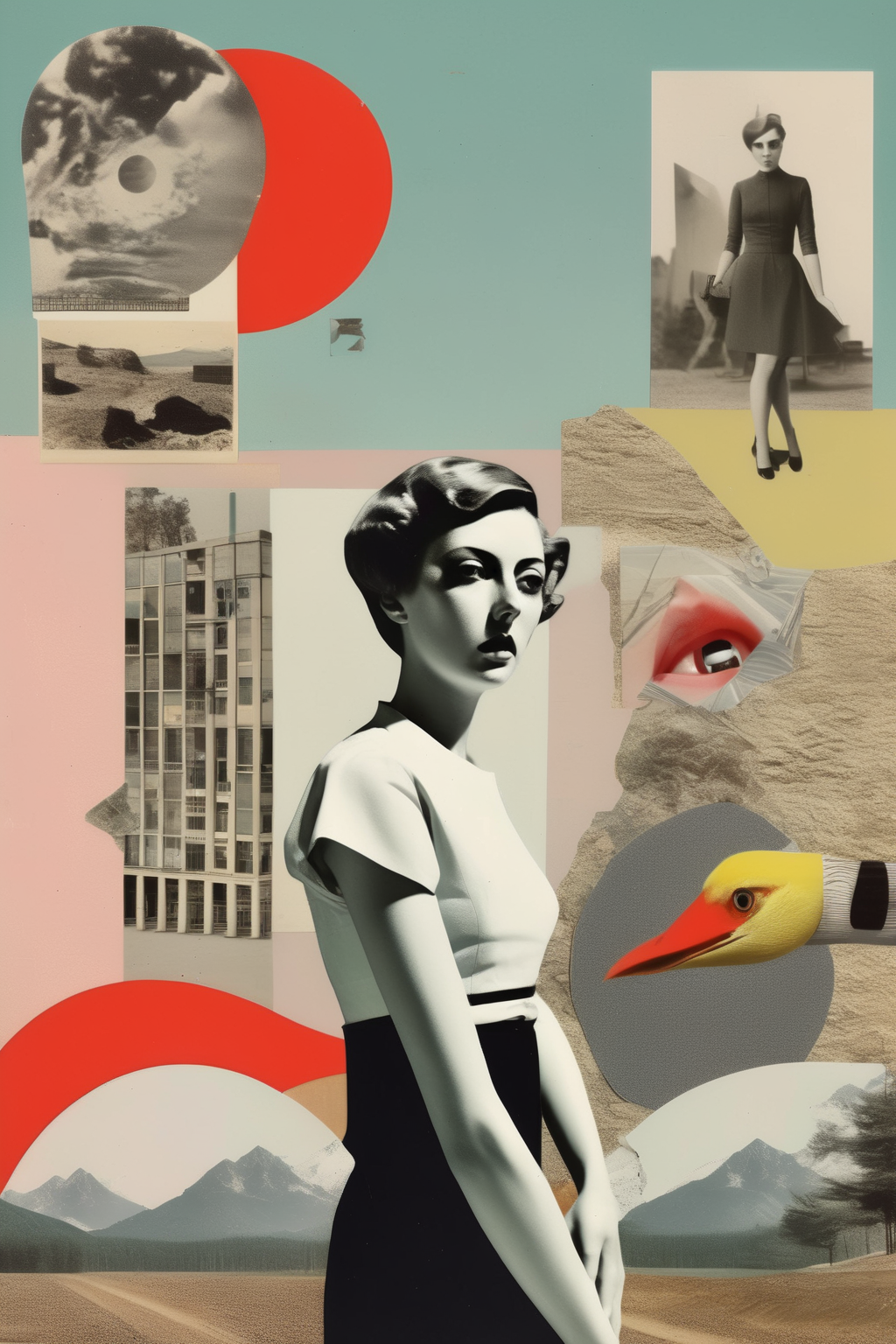 <lora:Surreal Collage:1>Surreal Collage - Modernist-style collages that combine different visual elements
