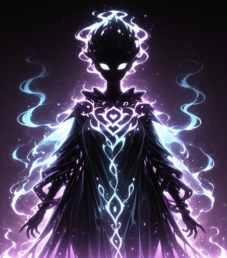 <lora:Shadows_v3_Buns:0.75> sh4d0wv3, black silhouette, solo, colorful aura, Spectral Alchemist, translucent cloak, shimmering ethereal flasks, ghostly aura, glowing mist, masterpiece, best quality, amazing quality
