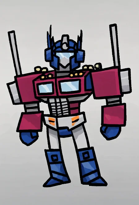 score_9, score_8_up, score_7_up,, good quality ,, character focus, solo, , best quality <lora:optimus-10:1> optimus, solo, simple style, <lora:Terminalmontage Style V2:1> terminalmontage