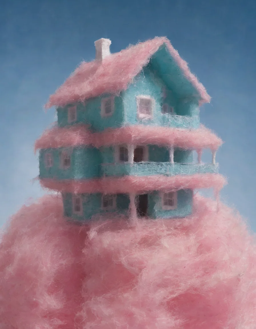<lora:ccnd-000007:0.9>house made out of ccnd, surreal background