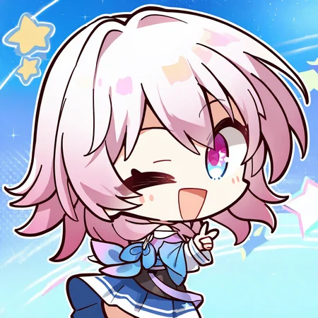 yuzu chibi,
1girl,march 7th \(honkai: star rail\)honkai: star rail,happy,one eye closed,v,open mouth,star \(symbol\),looking back,
masterpiece,best quality,highres,absurdres,vocaloid,
<lora:yuzusoft2_NoobVpred06:1>,