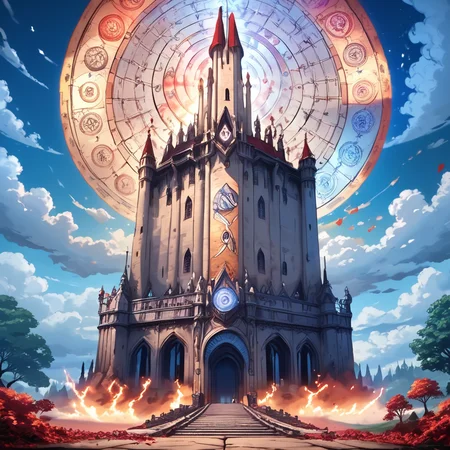 core_9, score_8_up, score_7_up, score_6_up, <lora:ArsMJStyle_-_Anime:1> ArsMJStyle, Anime, Magical academy entrance ceremony, students in diverse magical uniforms. Ancient floating castle in background, glowing magical circles. Anime art style, vibrant colors, dynamic poses.