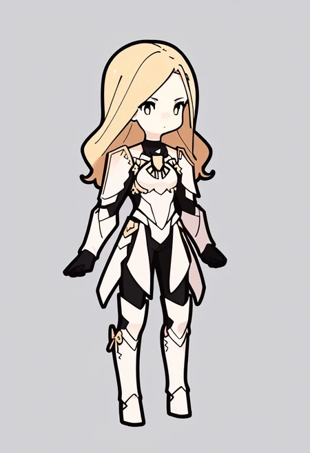 score_9, score_8_up, score_7_up, score_6_up, score_5_up, score_4_up, BREAK
1girl, chibi,
kisara, blonde hair, long hair, yellow eyes,
bodysuit, armored boots, breastplate, gloves, shoulder armor,
standing, full body, solo, looking at viewer, simple background, white background <lora:RabbitAndSteelXLLocon:1> <lora:KisaraXL:1>