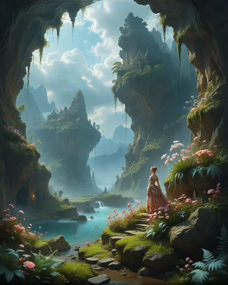 Sandstone buttes under stormy skies, frost-heaved stones,Probability garden growing schrodinger flowers, Misty valley: Stratus sea breaking against mountain islands, rains of blooming ice flowers, seasons stored in underground time vaults,Singularity glow evening around AI deities, Mutations of ferns unfolding like fractal antennas,
artstation, trending on artstation, highly detailed fantasy art, stocking, intricate, elegant, highly detailed, centered, digital painting, concept art, smooth, sharp focus,random 1girl in landcscape,
<lora:tbh124-sdxl:0.15> style of Jean-Antoine Watteau,
<lora:tbh112-sdxl:0.15> style of Gregory Fromenteau
<lora:add-detail-xl:0.7>
<lora:Flux-XL_Scenery:0.15> flux-scenery,
<lora:Flux-style-xl-lora:0.15> flux-style
<lora:1dkXLP:0.15> 1dk,
<lora:extremely_detailed:0.7> extremely detailed,, Baroque art style, dynamic composition, dramatic lighting, rich colors, intricate details, professional-grade execution, captures the grandeur and theatricality of the Baroque period