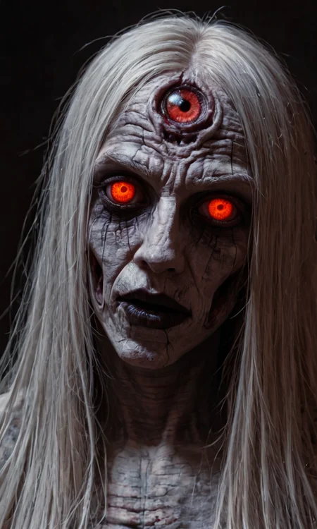 A shadowy figure cloaked in darkness, The Unspeakable One is adorned with a brain overgrown with eyes that seem to absorb the very light around it. The surrounding eye gardens pulse with a sickly hue, each eye a glimpse into the abyss of madness, evoking a sense of terror and despair.