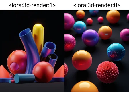 close up 3d render of colorful objects, redshift, c4d, light glow, bloom, black background <lora:3d-render:1>